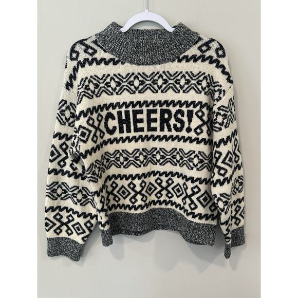 Women's Winter Cheers Crewneck Pullover Oversize Sweater Target White Medium - Picture 3 of 10
